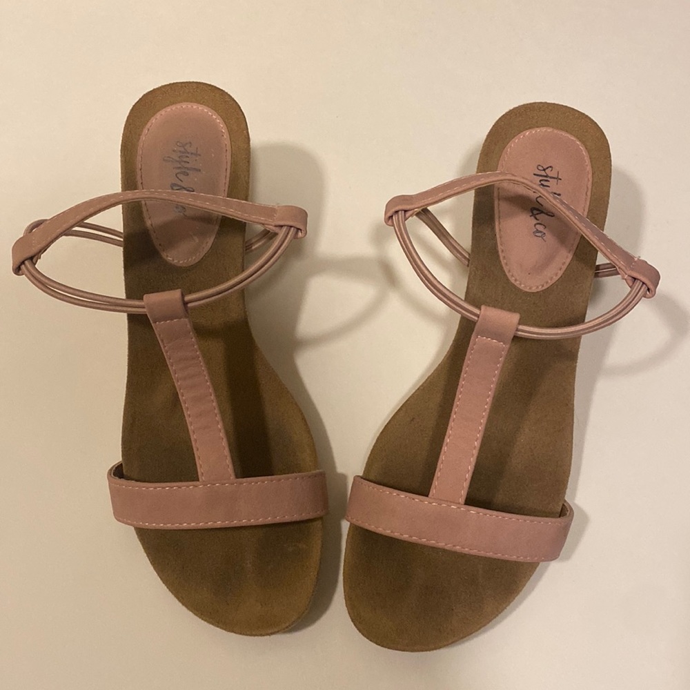 Style & Co blush wedge sandal in women’s size 7M